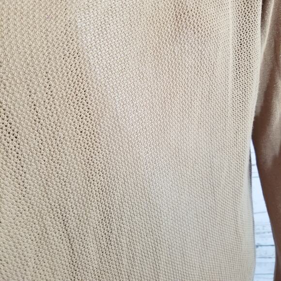 August Silk Cardigan sweater Cascade Open front Brown Size Women's Large - Picture 9 of 9